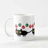 Black Cat met kerst ornament Mok (Links)