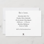 Black Cat met Mason Jars en Fireflies Invitation Kaart (Achterkant)