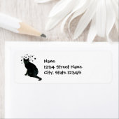 Black Cat met Sterren Retouradreslabels Etiket (Insitu)