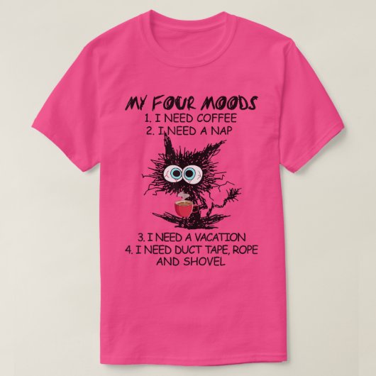 Black Cat mijn vier kastjes die ik nodig heb, ik h T-shirt (Design voorkant)