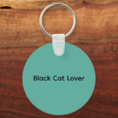 BLACK CAT | Minimalist Modern Pop Black Cat Sleutelhanger (Achterkant)
