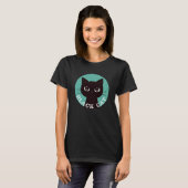 BLACK CAT | Minimalist Modern Pop Black Cat T-shirt (Voorkant volledig)