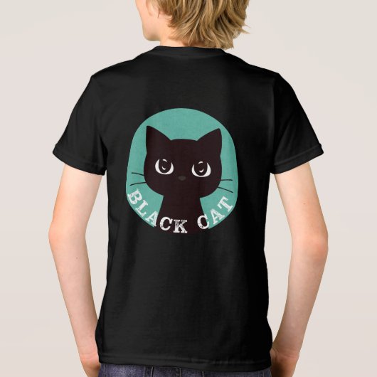 BLACK CAT | Minimalist Modern Pop Black Cat Tri-Blend Shirt (Achterkant)