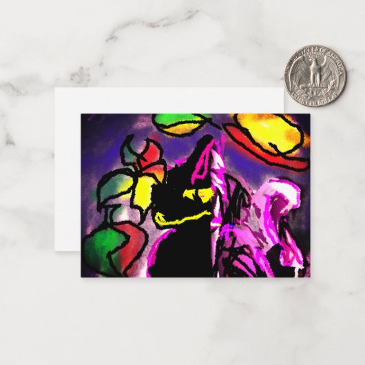 Black Cat misty Notitiekaartje (Voorkant / Achterkant in situ)