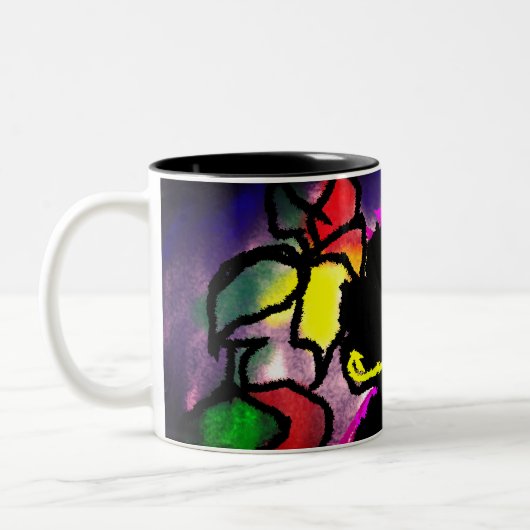 Black Cat misty Tweekleurige Koffiemok (Links)