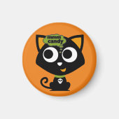 Black Cat Mmm Snoep Halloween Magneet (Voorkant)