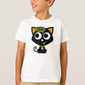 Black Cat Mmm Snoep Halloween T-shirt (Voorkant)