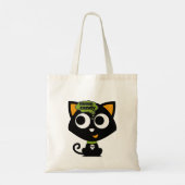 Black Cat Mmm Snoep Halloween Tote Bag (Achterkant)