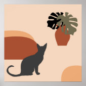 Black Cat Modern Abstract Poster (Voorkant)