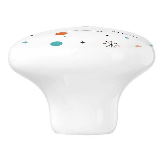 Black Cat Modern Mid Century Retro Atomic Keramische Knop (Zijkant)