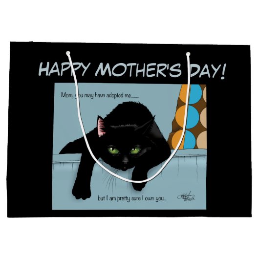 Black Cat Moederdag Groot Cadeauzakje (Achterkant)