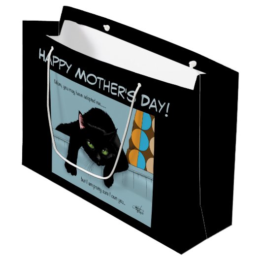 Black Cat Moederdag Groot Cadeauzakje (Voorkant Gekanteld)