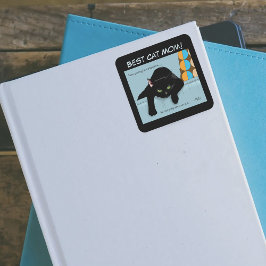 Black Cat Moederdag Vierkante Sticker