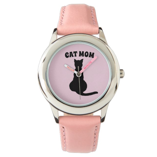 BLACK CAT MOM WRIST WATCH VALENTINE'S DAY HORLOGE (Voorkant)