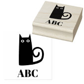 Black Cat Monogram Rubberstempel