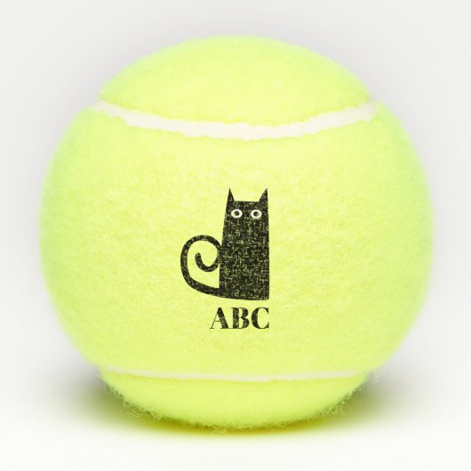 Black Cat Monogram Tennisballen (Achterkant)