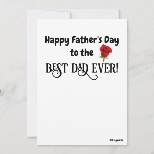 Black Cat Mooie Beste Pap Ever Vaders Dag Kaart (Achterkant)