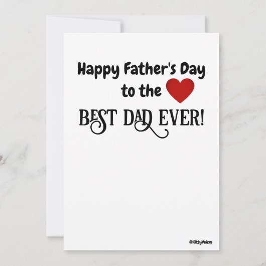 Black Cat Mooie Beste Pap Ever Vaders Dag Kaart (Achterkant)