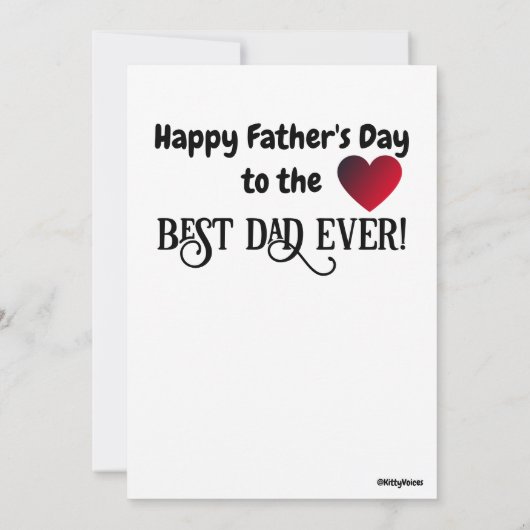 Black Cat Mooie Beste Pap Ever Vaders Dag Kaart (Achterkant)