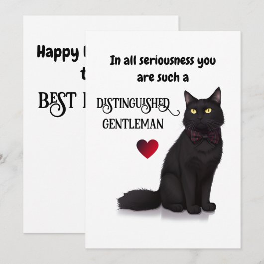 Black Cat Mooie Beste Pap Ever Vaders Dag Kaart (Voorkant / Achterkant)