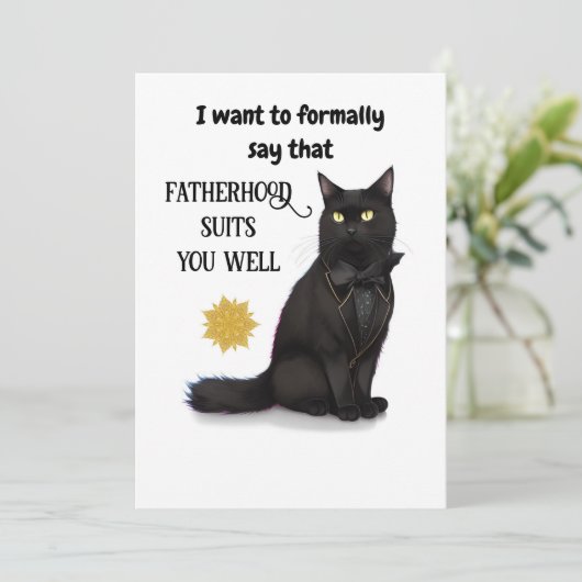 Black Cat Mooie Beste Pap Ever Vaders Dag Kaart (Staand voorkant)