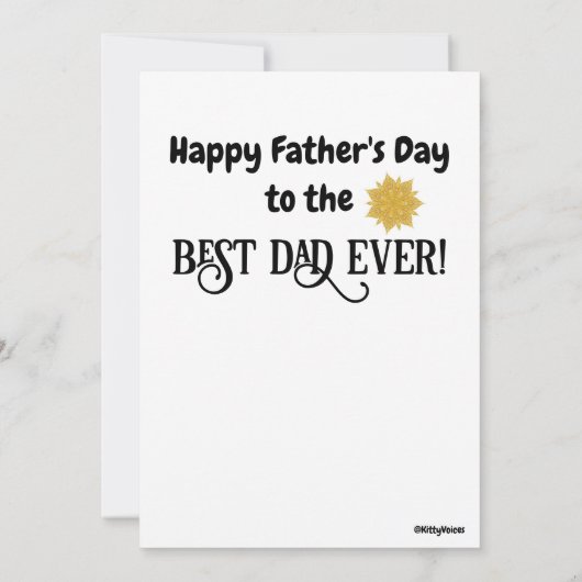 Black Cat Mooie Beste Pap Ever Vaders Dag Kaart (Achterkant)