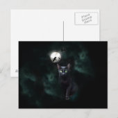 Black Cat Moon Briefkaart (Voorkant / Achterkant)