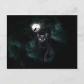 Black Cat Moon Briefkaart (Voorkant)