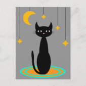 Black Cat Moon Briefkaart (Voorkant)