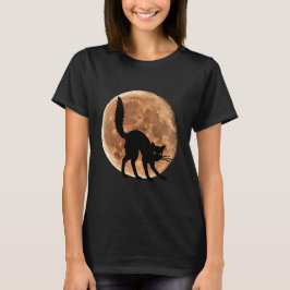 Black Cat Moon Halloween T-shirt