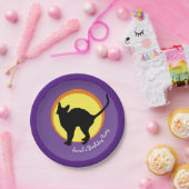 Black Cat & Moon Kinder (Party Borden) Papieren Bordje (Feest)