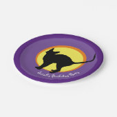 Black Cat & Moon Kinder (Party Borden) Papieren Bordje (Gekanteld)