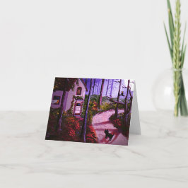 Black Cat Moon Mystery Lady Kaart Creationarts