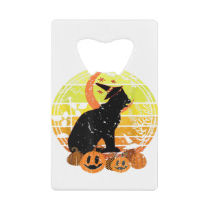 Black Cat Moon Pumpkin Witch Pet Halloween Scary V Creditkaart Flessenopener