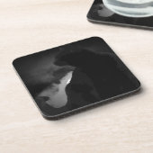 Black Cat Moonlight Silhouette Bier Onderzetter (Linkerzijde)