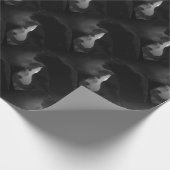 Black Cat Moonlight Silhouette Cadeaupapier (Hoek)