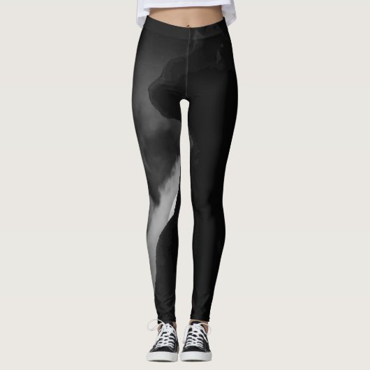 Black Cat Moonlight Silhouette Leggings (Voorkant)