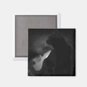 Black Cat Moonlight Silhouette Magneet (Voorkant / Achterkant)