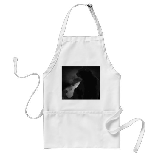 Black Cat Moonlight Silhouette Standaard Schort (Voorkant)