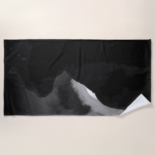 Black Cat Moonlight Silhouette Strandlaken (Voorkant)