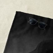 Black Cat Moonlight Silhouette Strandlaken (In situ)