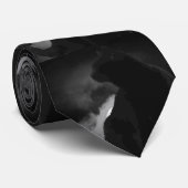 Black Cat Moonlight Silhouette Stropdas (Opgerold)