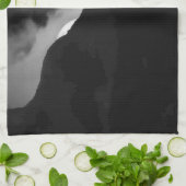 Black Cat Moonlight Silhouette Theedoek (Gevouwen)