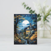 Black Cat - Moonlit Serenity Briefkaart (Staand voorkant)