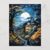 Black Cat - Moonlit Serenity Briefkaart (Voorkant)
