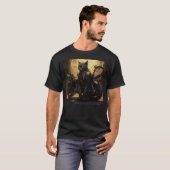 Black Cat Motorfiets Steampunk T-shirt (Voorkant volledig)
