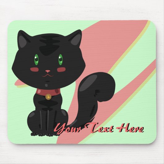 Black Cat Mousepad Muismat (Voorkant)