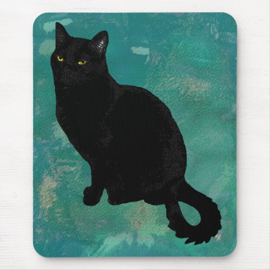 Black Cat Mousepad Muismat (Voorkant)