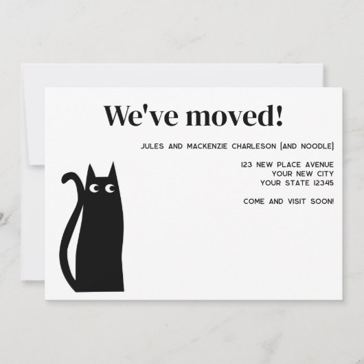 Black Cat Moving Nieuw Huis Aankondiging (Voorkant)
