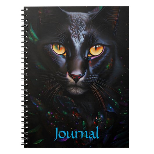 Black Cat Mystieke Stijl Art Journal Notitieboek (Voorkant)